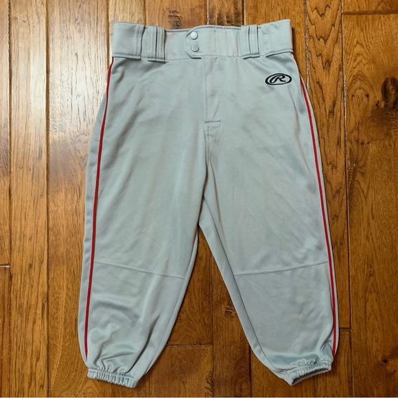 Rawlings | Gray with red piping baseball knickers | sz M - Picture 13 of 14